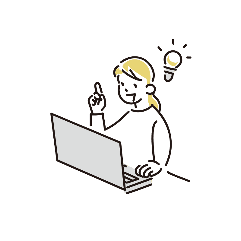 SNS・ポートフォリオ導線を整理について相談後に喜んでいるクリエイターのイラスト