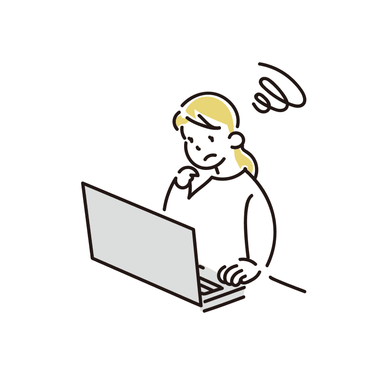 SNS・ポートフォリオ導線を整理について相談前に悩んでいるクリエイターのイラスト