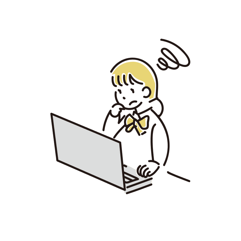 活動方針と優先順位を整理について相談前に悩んでいるクリエイターのイラスト