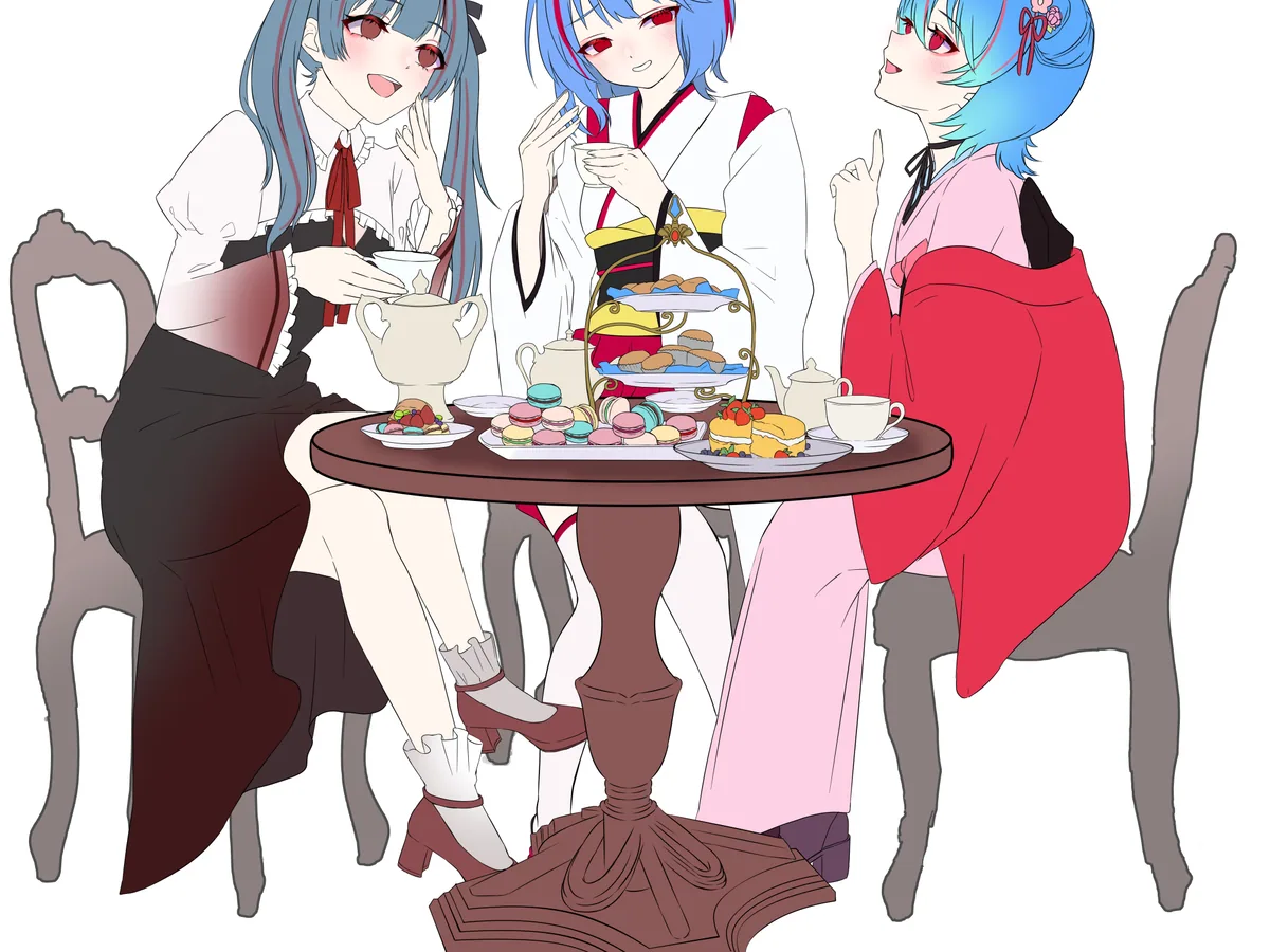 IRIAM立ち絵制作における表情差分・小物資料の参考画像