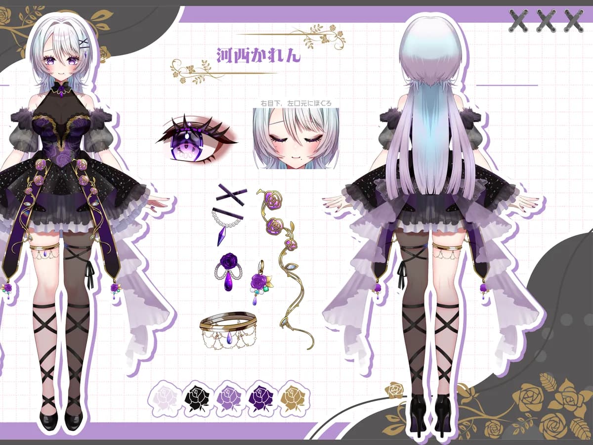 VTuber向けLive2Dモデル制作に必要な資料の参考画像